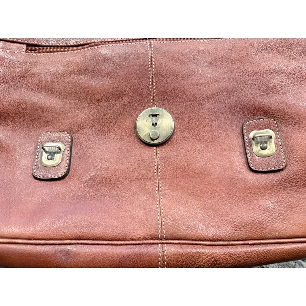 Vintage Giromy Samoni Brown Leather Messenger Bag Satchel Crossbody Shoulder Bag